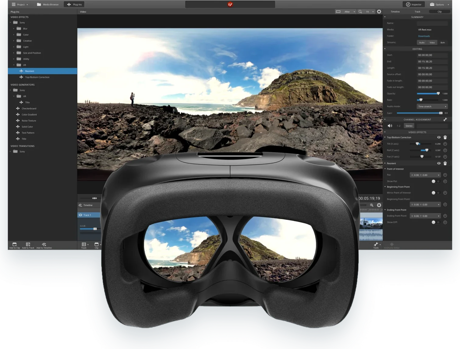 Catalyst VR editing and immersive preview