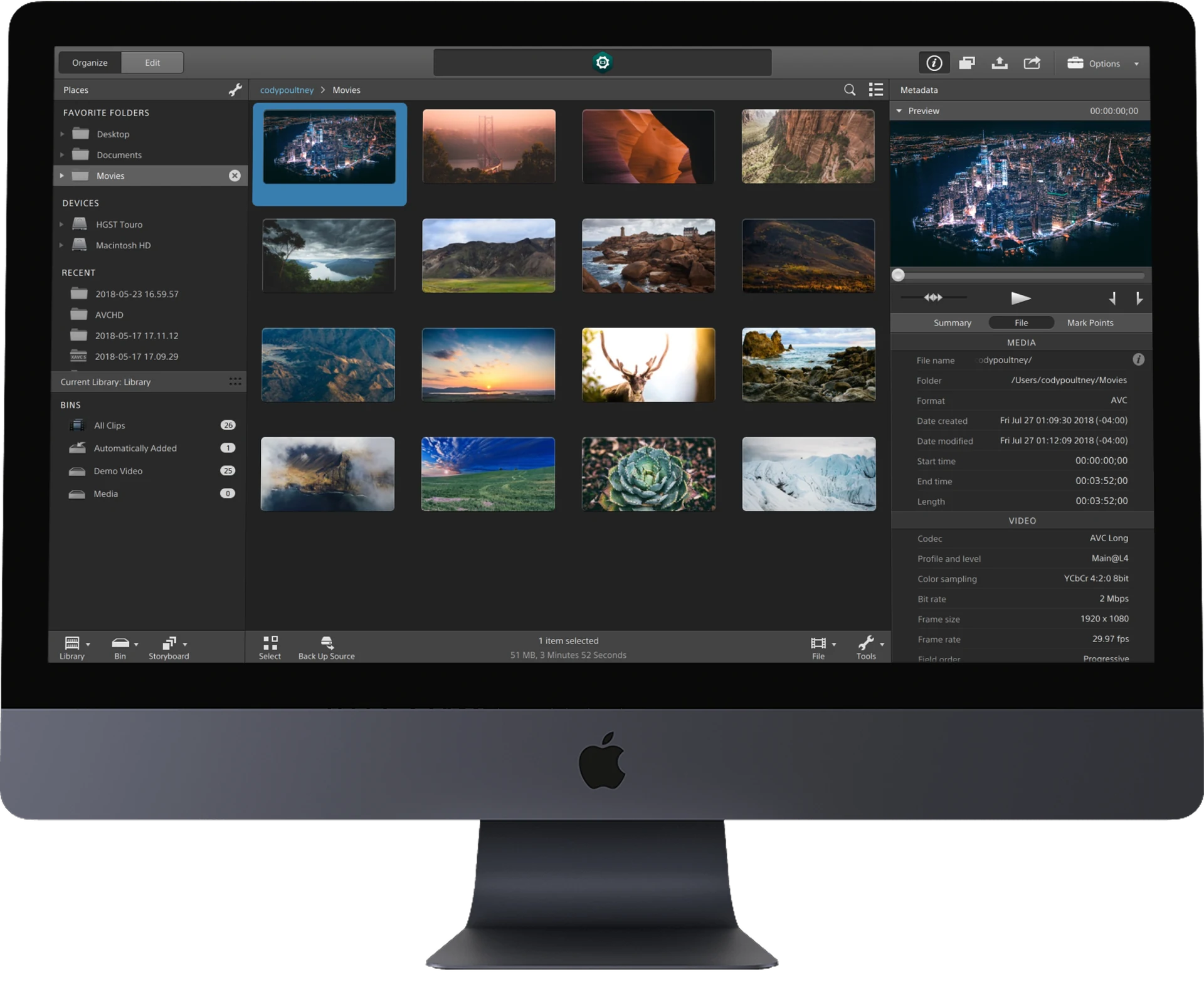 Catalyst Browse product interface on an iMac