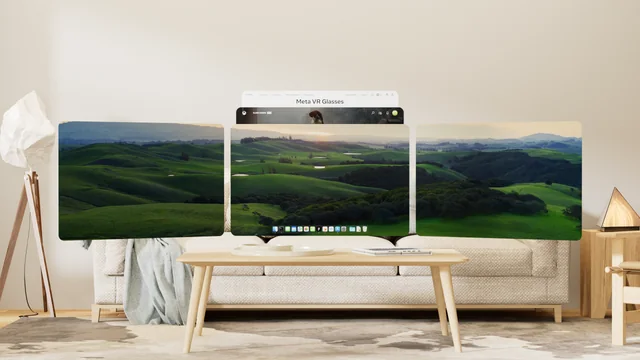 Display Evo concept: spatial windows arranged above a living-room table